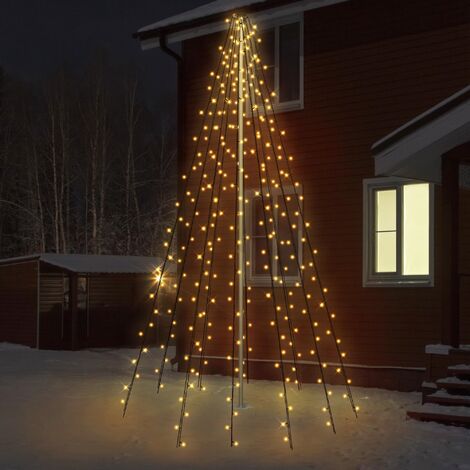 AUTRES ECD Germany Cadena de Luces LED para Árboles 10 Ramales de 8m con 360 LEDs de Blanco Cálido Protección IP44 Impermeable Iluminación Decorativa Navidad Exterior incl. 10 Clavijas y 10 Sujetacables