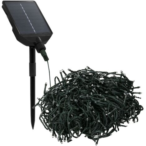 ECD Germany Catena Luminosa Solare 11 m, 560 LED Bianco Caldo, Resistente alle Intemperie, 13 Modalità e Timer con Telecomando, Decorazioni Solari Natale, Giardino, Cortile, Illuminazione da Esterno