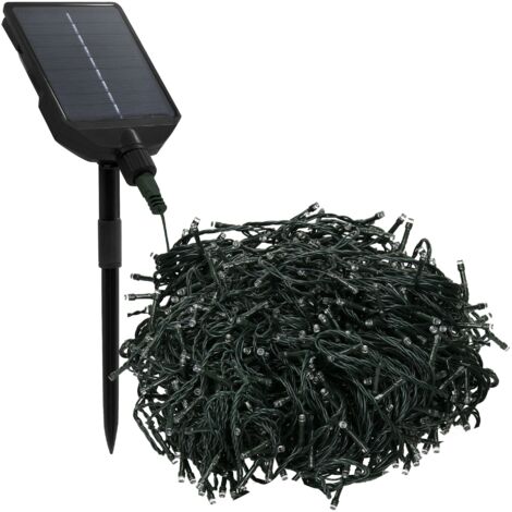 ECD Germany Catena Luminosa Solare 16 m, 800 LED Bianco Caldo, Resistente alle Intemperie, 13 Modalità e Timer con Telecomando, Decorazioni Solari Natale, Giardino, Cortile, Illuminazione da Esterno