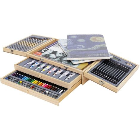 ECD Germany Malette de Peinture 112 Pièces, Crayons de Couleur, Peintures à  l'Huile et - Autres accessoires de dessin et peinture - Achat & prix