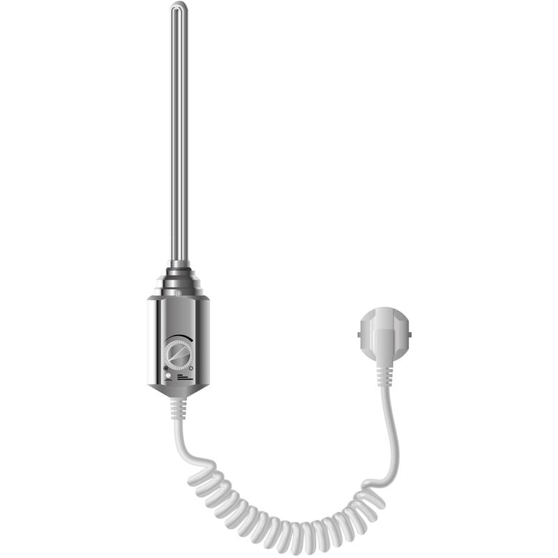 Luxebath - ecd Germany Élément Chauffant Électrique 600W - Chrome - 1/2' - avec Thermostat Régulateur de Température - Revêtement Cuivre - Résistance