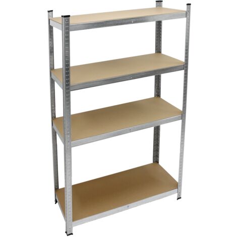 Ecd Germany – Étagère de rangement métal galvanisé 160x80x40 cm – 4 étagères MDF réglables – Charge 320 kg – Montage rapide sans vis