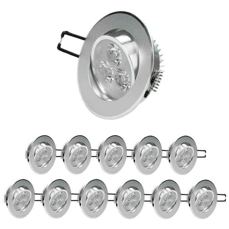 

ECD Germany Foco LED empotrable - 3W - 230V - 8,2cm aprox.- Blanco frío 6000K- 226 lúmenes-Lámpara Spot[Clase energética A]