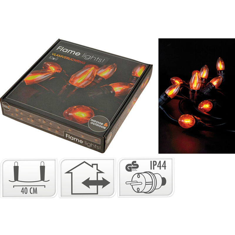 Self import agencies Guirlande de led lights Lifetime 5.1 m 1.5 m Noir Effet de flamme