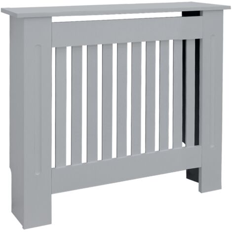 ECD Germany Heizkörperverkleidung Landhausstil 78x19x82 cm, Grau, aus MDF lackiert, für Schlafzimmer, Wohnzimmer, Heizungsverkleidung Heizkörperabdeckung Heizungsabdeckung Heizung Heizkörper Abdeckung