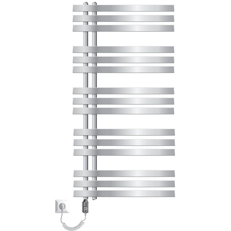 

Iron Design Radiador toallero eléctrico - 1200W - 600 x 1200 mm - Cromo - Radiador de diseño moderno - Ecd Germany