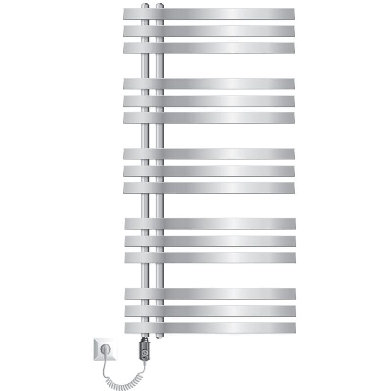 

Iron Design Radiador toallero eléctrico - 900W - 600 x 1200 mm - Cromo - Radiador de diseño moderno - Ecd Germany