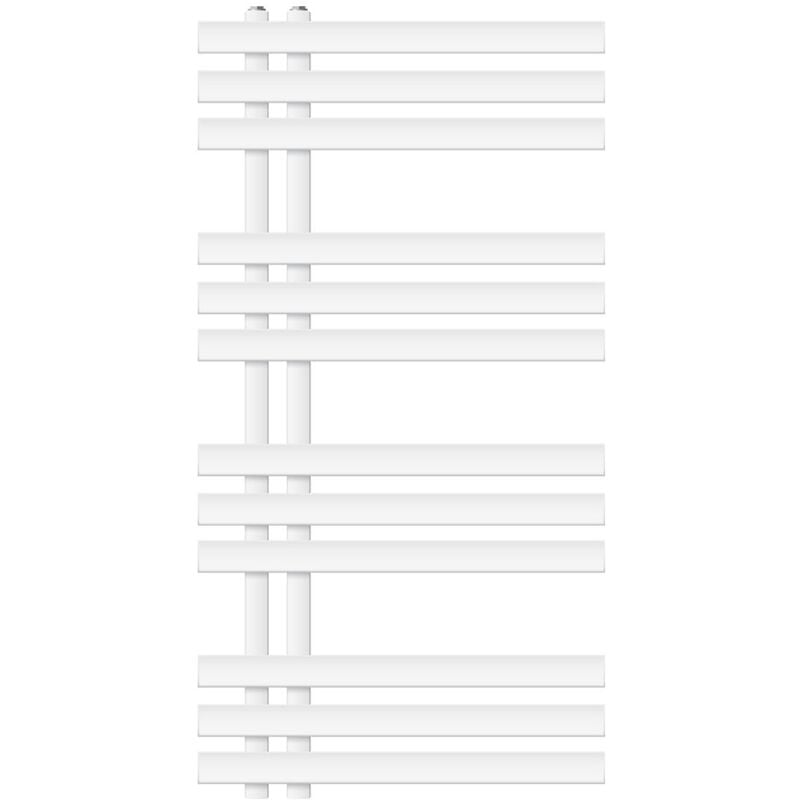 ECD Germany Iron EM Design Radiateur Sèche-Serviettes - 500 x 1000 mm - lanc - Connexion Latéral - avec Kit de Montage Mural - pour Salle de Bain