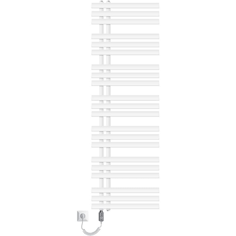 Ecd Germany Iron em Electric Design Radiateur de salle de bain 1200W - 500 x 1600 mm - Blanc - sèche-serviettes