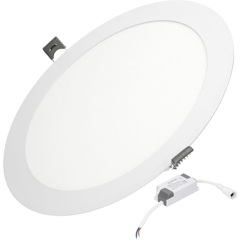 

ECD Germany Lámpara de techo empotrable redonda 18W - Blanco frío 6500K - 1100 lúmenes Ø22cm - panel ultradelgado de techo