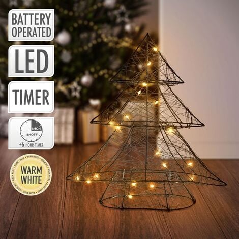 Weihnachtsbaum mit LED-Lichtern aus Metall Neem 