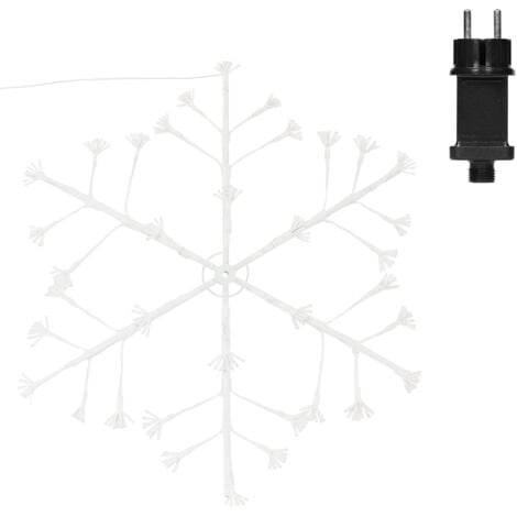ECD Germany LED-Schneeflocke mit 288 warmweißen LEDs, 87cm, Dekorative Hängende Weihnachtsbeleuchtung für Innen/Außen, IP44 Wasserdicht, Fenstersilhouette Fenster Deko Lichterkette für Weihnachten