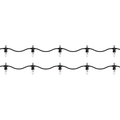 ECD Germany Lichterkette mit Flammeneffekt 360 cm, 10 Glühbirnen, Warmweiß, E14 Fassung, Strom, Wetterfest IP44 Innen/Außen, Weihnachtsbeleuchtung Deko Beleuchtung für Weihnachten, Halloween & Balkon
