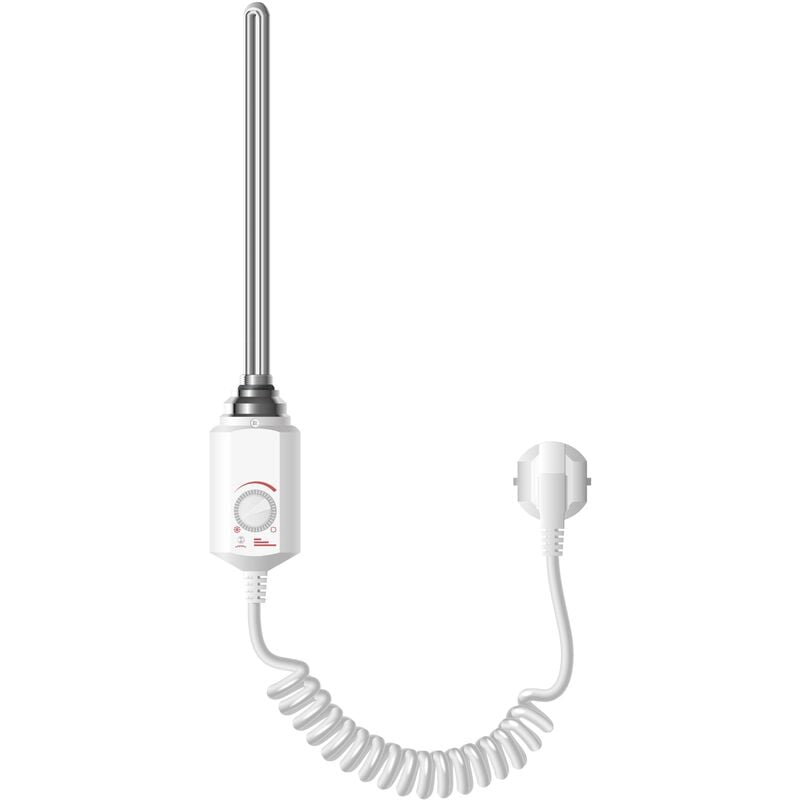 Luxebath - ecd Germany Élément Chauffant Électrique 1200W - Blanc - 1/2' - avec Thermostat Régulateur de Température - Revêtement Cuivre - Résistance