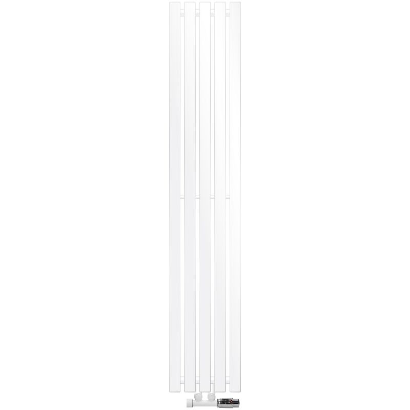 Luxebath - Ecd Germany Design Paneelheizkörper Stella Mittelanschluss 260 X 1400 Mm Weiß Mit Anschlussgarnitur Inkl. Thermostat Eck Wand, Flach,
