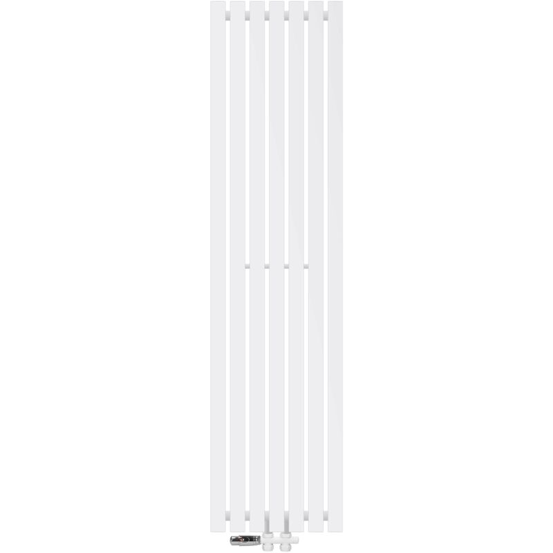 Luxebath - Ecd Germany Design Paneelheizkörper Stella Mittelanschluss 370 X 1400 Mm Weiß Mit Anschlussgarnitur Inkl. Thermostat Durchgang Boden,