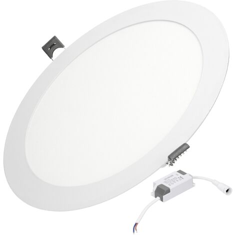 ECD Germany Panel LED ultradelgado 18W Ø22cm SMD 2835 220-240 V 1100 Lumens Lámpara empotrable al techo Blanco cálido 3000K