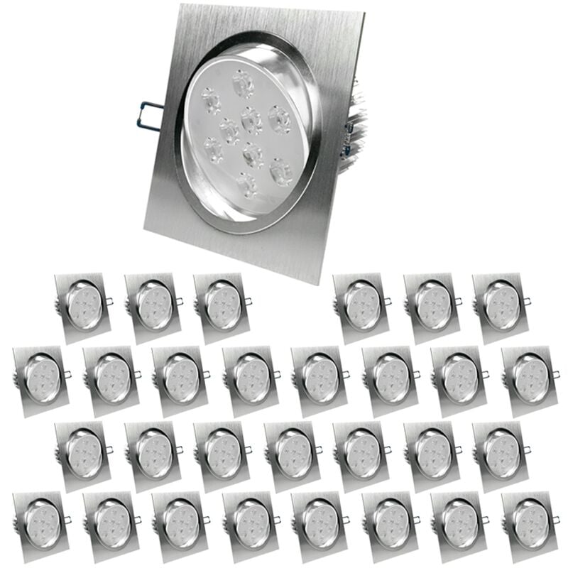 

Paquete de 30 LED Foco empotrado 9W 230V - Cuadrado 140 x 140 mm - 643 Lumen - Blanco cálido 3000K - Giratorio 30 ° - IP44 - Foco empotrado para