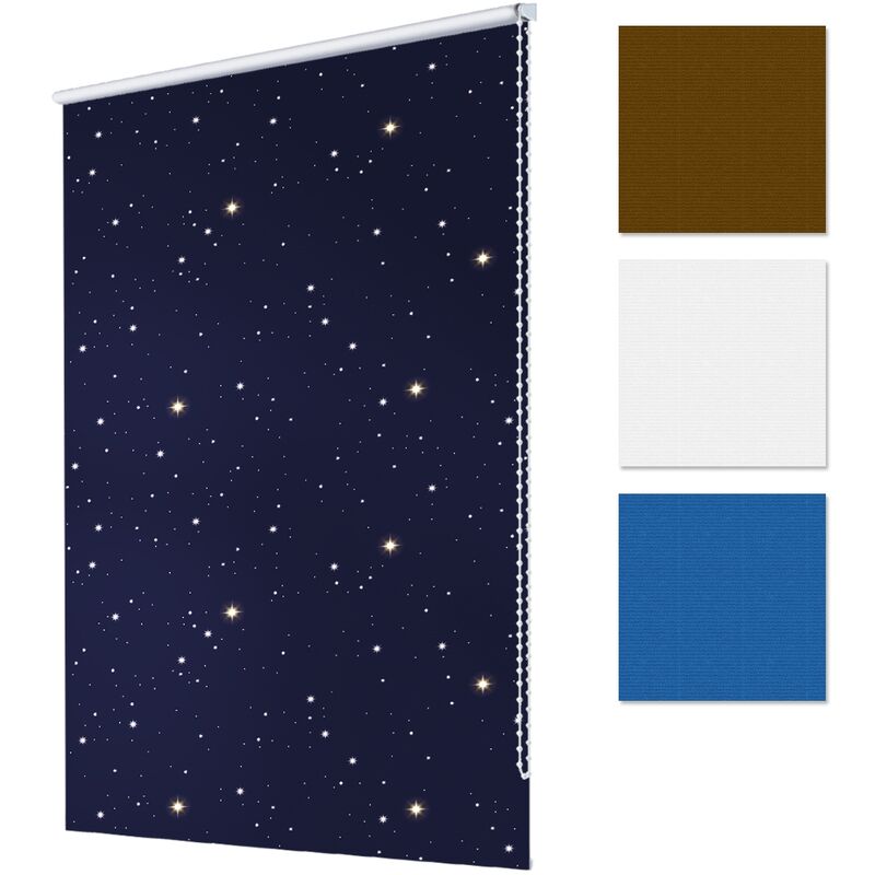 

Persiana de oscurecimiento 45 x 150 cm - Color Azul estrellas - Klemmfix - sin necesidad de taladrar - Estor opaco Persiana enrollabl - Ecd Germany