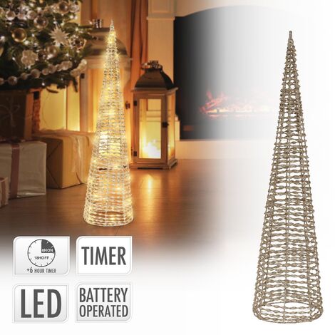 ECD Germany Lanterna di Natale in Legno con Illuminazione a LED Bianco  Caldo 19x11,5x37 cm