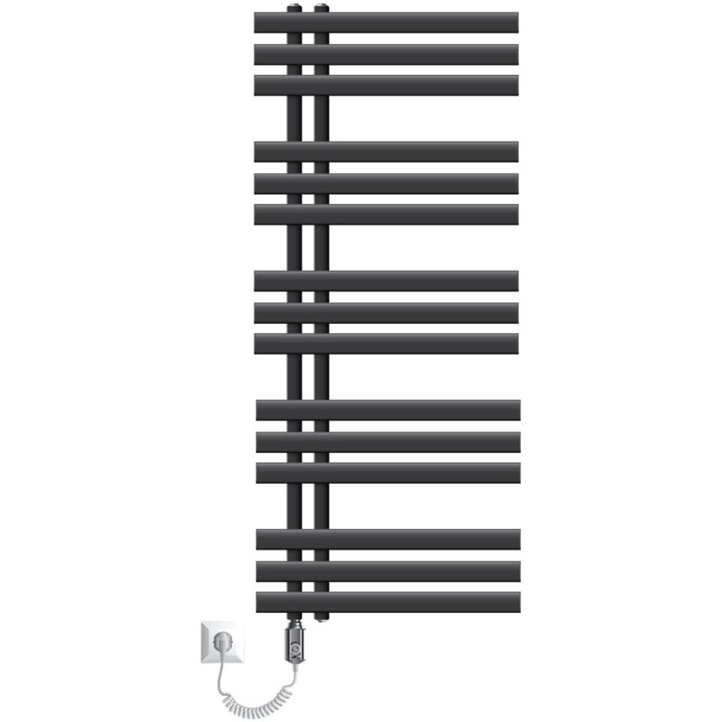 

ECD Germany Radiador de baño Iron EM - 500 x 1200 mm - 900W - Antracita - Radiador de toallas - Secador de toallas - Radiador de panel - Radiador