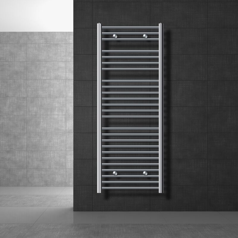 

ECD Germany Radiador de toalla Sahara - 600 x 1500 mm - Cromo - Recto con conexión lateral - Calentador de toalla Secador de toallas Radiador de
