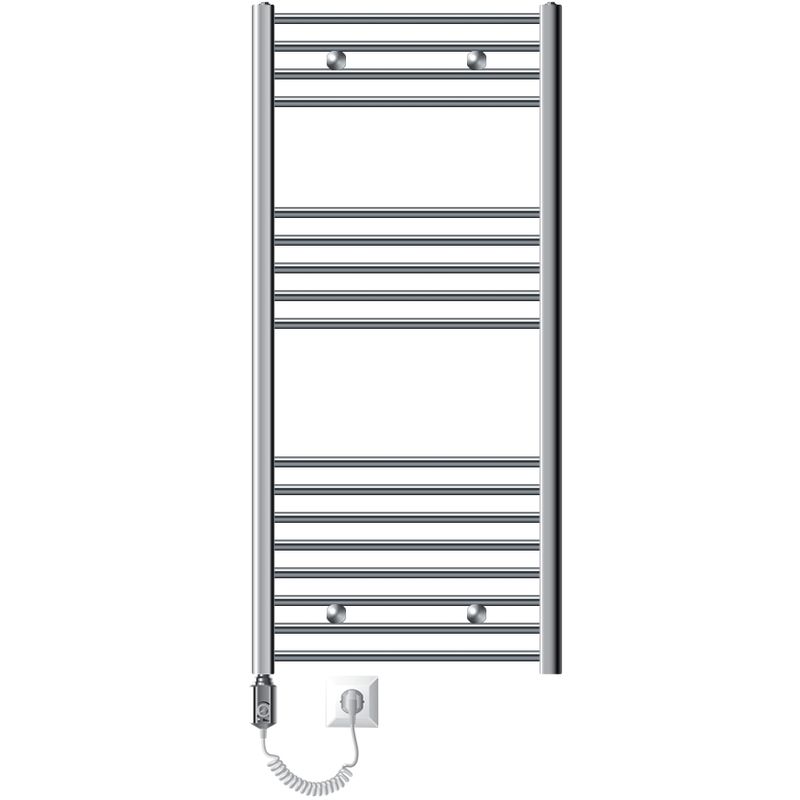 

Ecd Germany - Radiador eléctrico de toallas - 600 x 1200 mm - 900W - Cromo - Diseño curvado - con conexión lateral - Diferentes tamaños y modelos