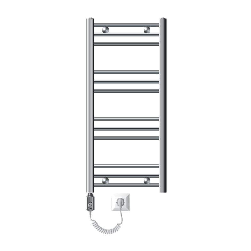 

ECD Germany Radiador toallero eléctrico - 400 x 800 mm - Cromo - plano - con conexión lateral - radiador toallero Secador de toallas 300W