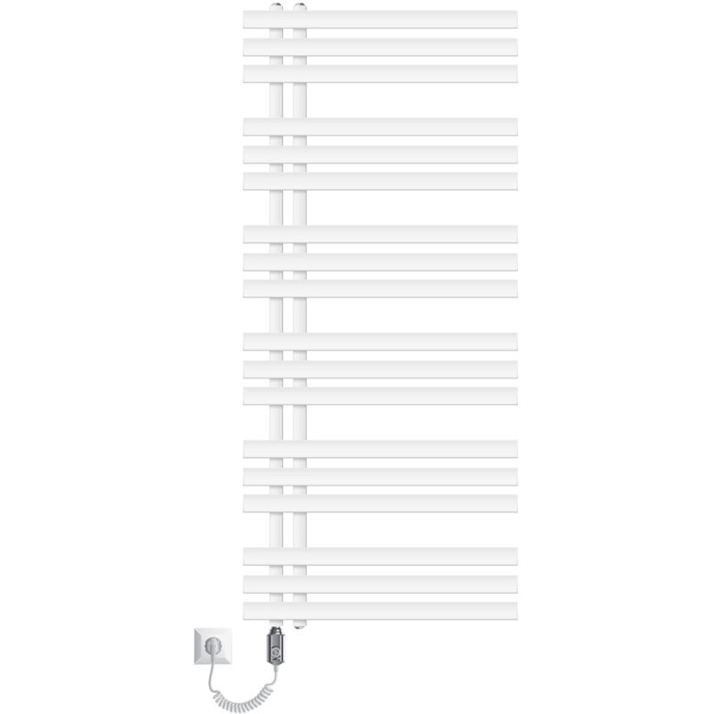 

ECD Germany Radiador toallero eléctrico Design Iron EM - 900W - 600 x 1400 mm - blanco - Radiador eléctrico de diseño moderno