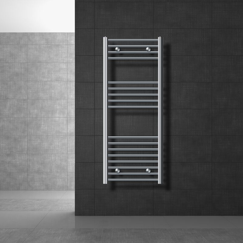 

ECD Germany Radiador Toallero Sahara - 500 x 1200 mm - Cromado - Recto con conexión lateral - Calentador de toalla del radiador