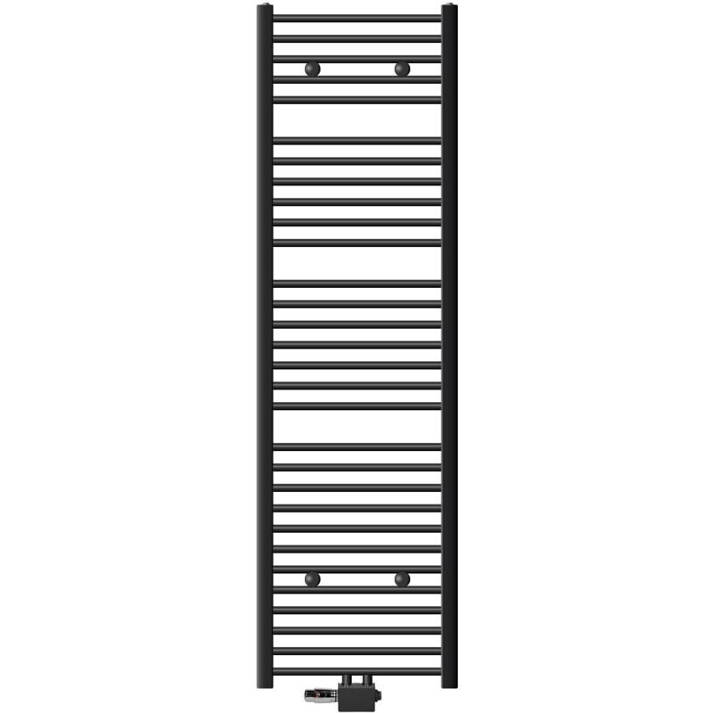 Luxebath - ecd Germany Radiateur de Salle de Bain Sahara, 500x1800 mm, Anthracite, Connexion Centrale au Bas, Kit de Raccordement Anthracite Forme