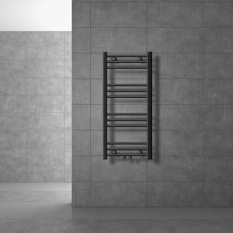 ECD Germany Radiateur Design Sahara Non Electrique - 400 x 800 mm - Anthracite - Connexion Central - sans Kit de Raccordement - Forme Droit - avec Kit Montage Mural - Sèche-Serviettes Salle de Bain