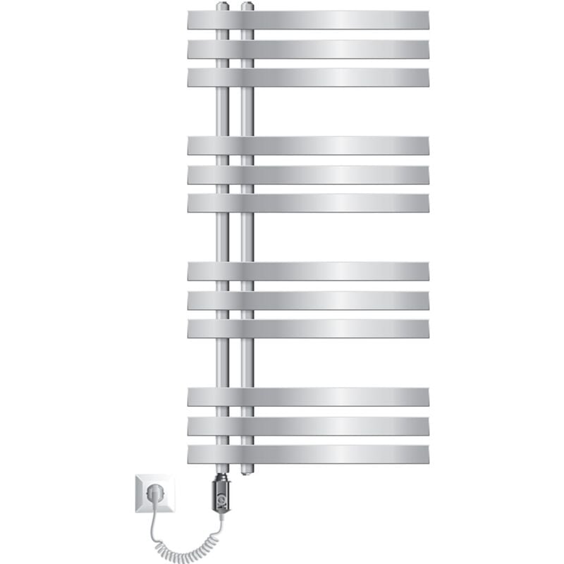 Ecd Germany Iron em Design Radiateur Sèche-Serviettes - 500 x 1000 mm - Chrome - avec Élément Chauffant 600W - Radiateur Salle de Bain Sèche Serviette