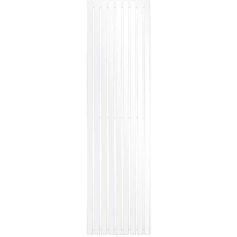 Radiateur Stella Non Électrique - 480 x 1800 mm - Blanc - Connexion Central - sans Kit de Raccordement - Design Panneau Plat - avec Kit Montage Mural