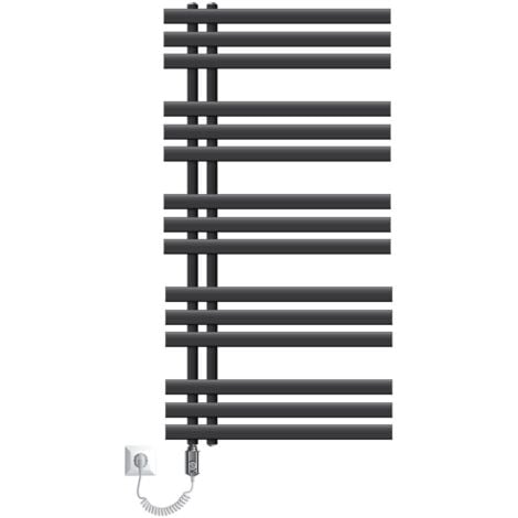 ECD Germany Radiatore da Bagno a Pannello Iron EM Design Elettrico 900W Scaldasalviette - 600 x 1200 mm - Antracite - Radiatore Elettrico 900W Scaldasalviette Asciugabiancheria 600x1200 mm