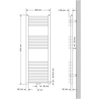 Radiatore Scaldasalviette Asciugabiancheria 400x1200 mm ECD Germany Radiatore Scaldasalviette Sahara Cromato Curvo con Chiusura Centrale 400 x 1200 mm