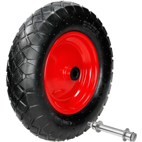 Ecd Germany – Roue de brouette pneumatique 4.80/4.00-8 – Diamètre 390 mm – Largeur 95 mm – Capacité charge 200 kg – Jante en acier – Gonflable