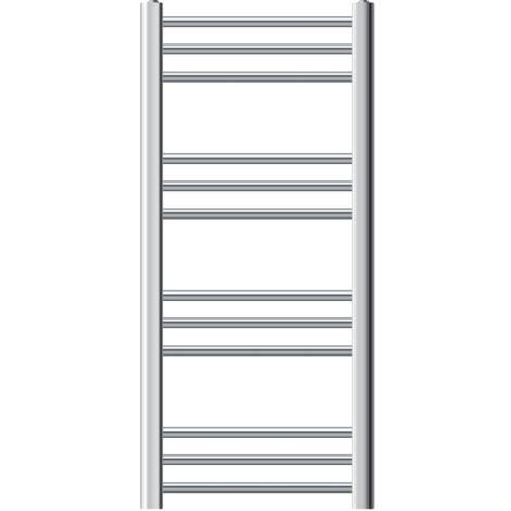 ECD Germany Scaldasalviette Radiatore 400 x 800 mm Cromato Curvo con Collegamento Laterale Radiatore Asciugamani Termoarredo da Bagno