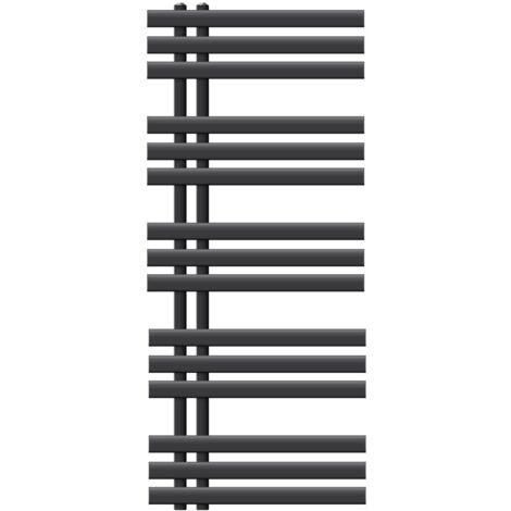 Ecd Germany – Sèche-serviette électrique 500 x 1200 mm – 404W – 15 tubes – Anthracite – Montage mural – Pour salle de bain moderne