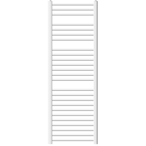 Ecd Germany – Sèche-serviettes eau chaude 500 x 1500 mm – Blanc – Connexion latérale – Forme courbée – Puissance 672W – Kit de montage mural inclus