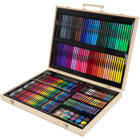 80 pezzi Set da pittura di colori Set di disegno per bambini in scatola -  Costway