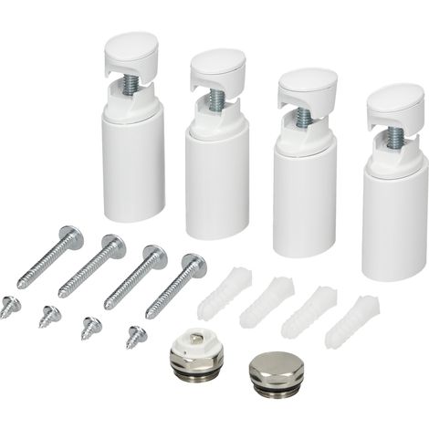 4 soportes de montaje en pared para radiador de diseño universal (blancos)  con kit de fijación : : Bricolaje y herramientas