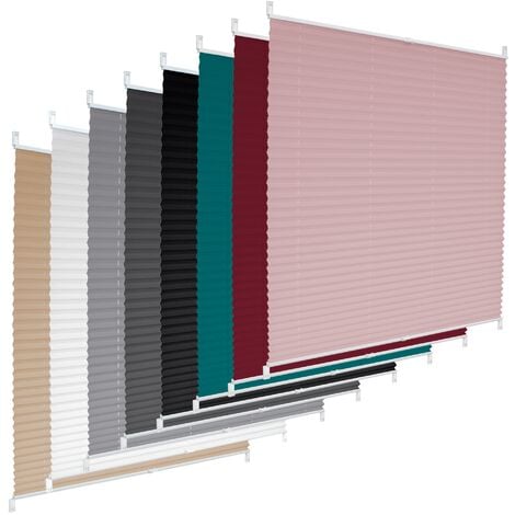 ECD Germany Store Plissé Klemmfix 100 x 200 cm, Rose, sans Perçage, Montage sur Le Cadre de Fenêtres/Portes, Translucide Opaque, Protection Contre Le Soleil, EasyFix, Matériel de Fixation Inclus