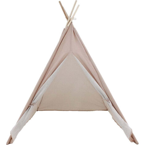Ecd Germany – Tente de jeu tipi enfant rose 160 cm – Dimensions 103x103 cm – Matière bois, polyester et coton – Espace ludique pour lecture et détente