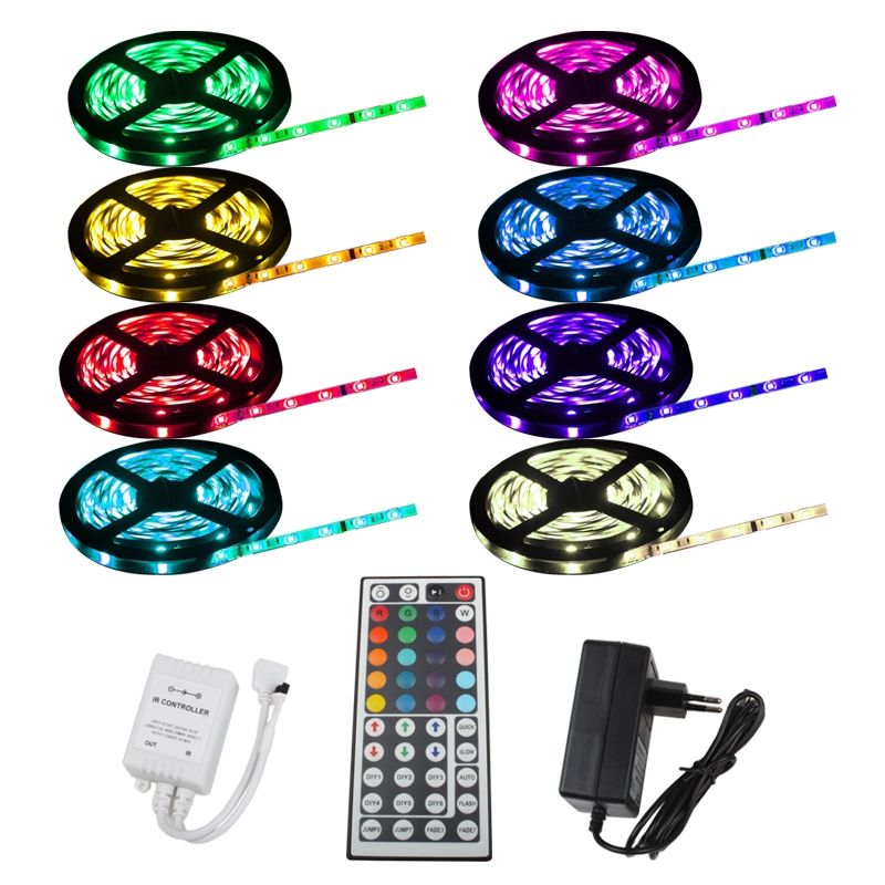 

Tira cinta tira luz RGB guirnalda 20m con mando a distancia LED no impermeable Incluye fuente de alimentación para conexión a 230V y mando a