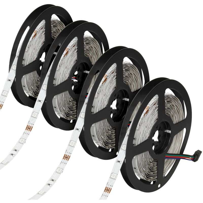 

Tira de LED RGB 20m (4x5m) 3528 SMD se puede cortar a interfaces marcadas 60 LED / Voltaje del medidor DC12V haz 120 ° vida útil aproximadamente