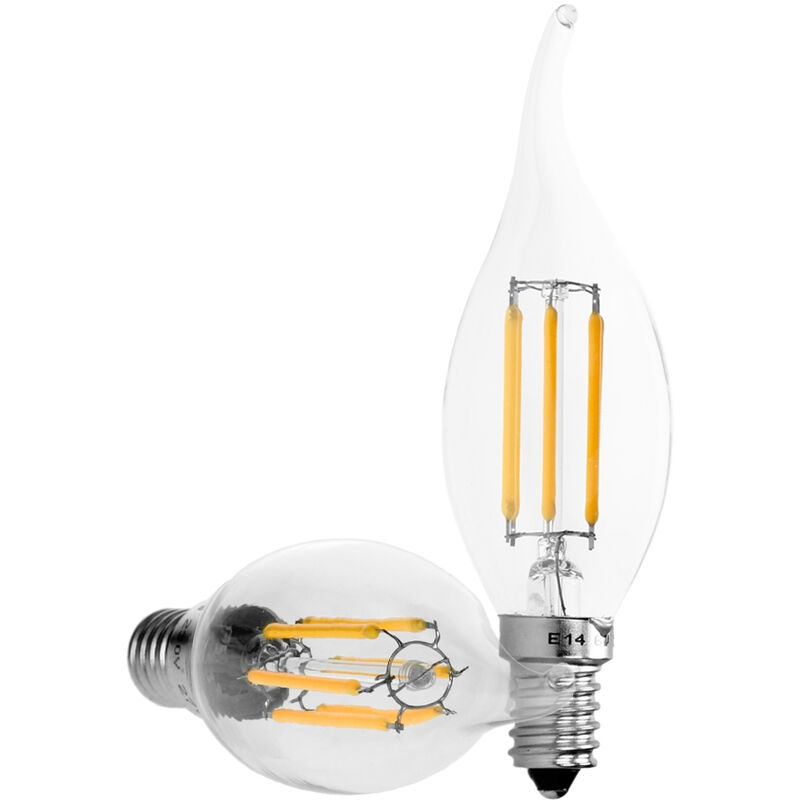 

ECD Germany Vela de filamento led E14 6W - Blanco calido 2800K - 606 Lumen - Equivale a 30W - Ángulo 120° - Lámpara incandescente