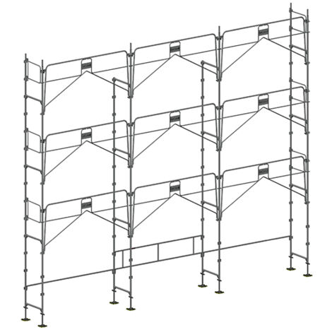 Echafaudage 80m² - Structure seule + Garde-corps - Multidirectionnel - MEKA48P-80-S