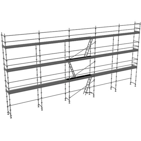 Echafaudage Alu de façade 150m² - Structure + Planchers + Plinthes + Lisses - Charges 150kg - ECHAF-ALU/150