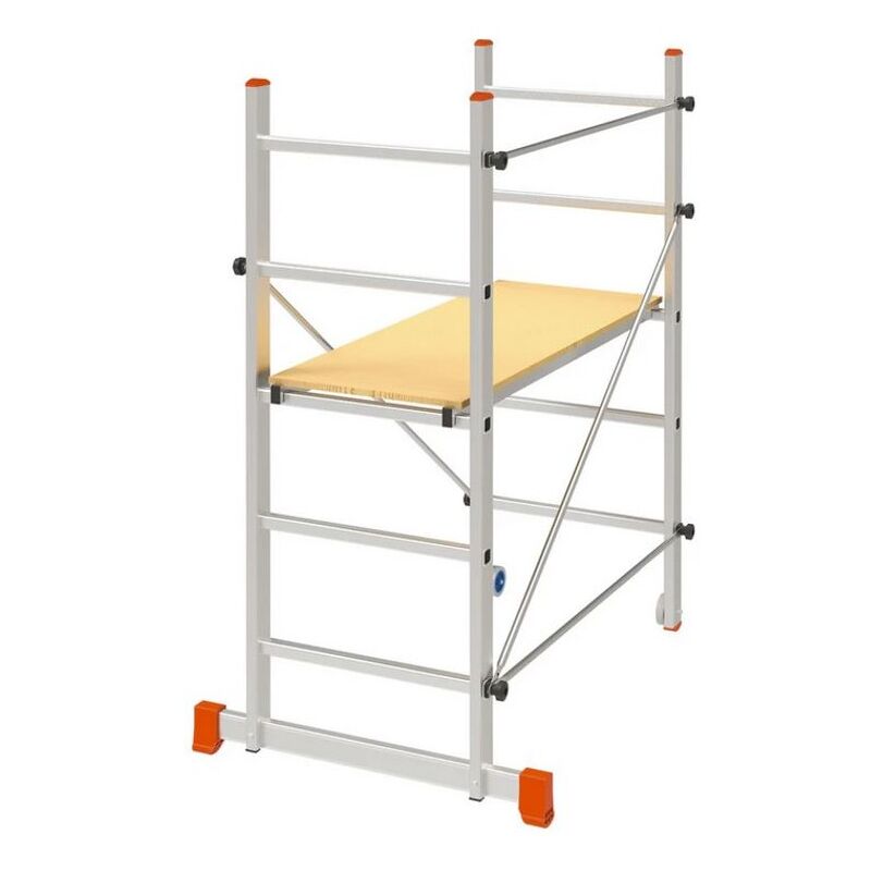 Echafaudage de travail Hauteur travail 2.85m Plateau 110 x 40 cm Aluminium Charge 120Kg Brixo